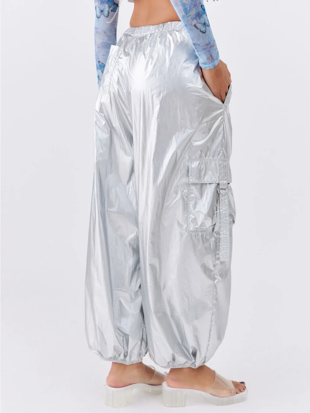 NWOT Jana Metallic Balloon Cargo Pant